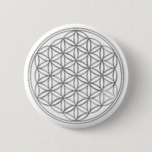 Blume von Leder/Silber Button