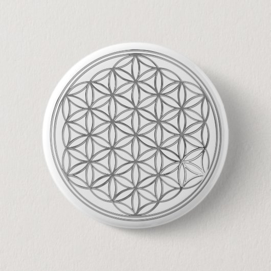 Blume von Leder/Silber Button (Vorderseite)