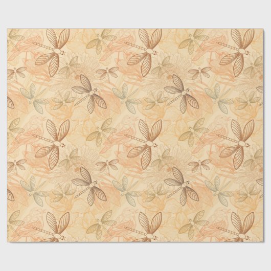 Blume von Libellen-Libellen Geschenkpapier (Flach)