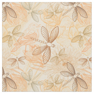 Blume von Libellen-Libellen Stoff