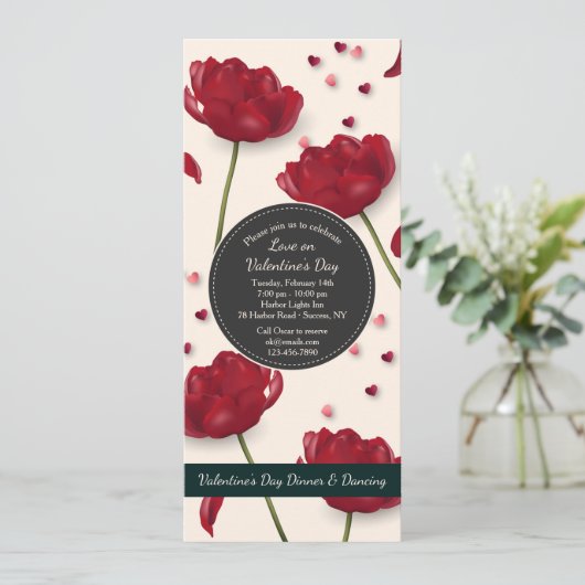 Blume von Liebe Einladung Creme Hintergrund (Stehend Vorderseite)