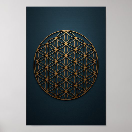 Blume von Life Blue & Bronze Poster (Vorne)