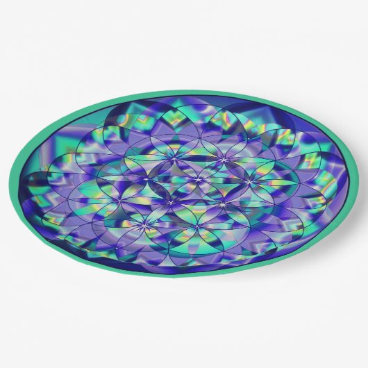 Blume von Life Blue und Aquamarin Paper Teller (Schrägansicht)