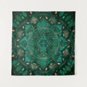 Blume von Life Dot Art Malachitgold Wandteppich (Vorderseite (Horizontal))