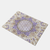 Blume von Life Dot Art Pastellen, Purpel und Gold Fußmatte (Schrägansicht)