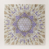 Blume von Life Dot Art Pastellen, Purpel und Gold Puzzle (Horizontal)