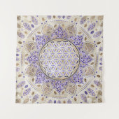 Blume von Life Dot Art Pastellen, Purpel und Gold Wandteppich (Vorderseite (Horizontal))