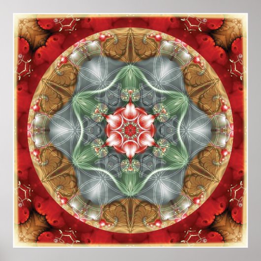 Blume von Life Mandala 2 Poster (Vorne)