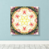 Blume von Life Mandala 6 Wrapped Canvas Print Leinwanddruck (Insitu (Holzboden))