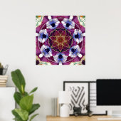 Blume von Life Mandala 8 Poster (Heimbüro)