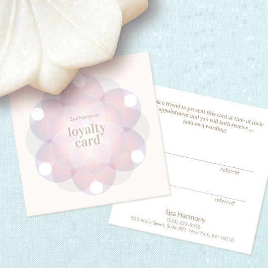 Blume von Life Mandala Kundenloyalty 6 Punch Quadratische Visitenkarte