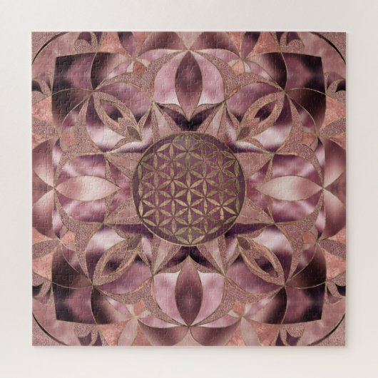 Blume von Life Rose Gold Puzzle (Vertikal)