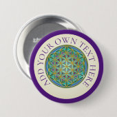 BLUME von LIFE - Sacred Geometrie Design 1 Button (Vorne & Hinten)