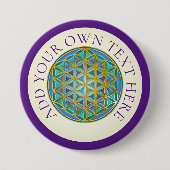 BLUME von LIFE - Sacred Geometrie Design 1 Button (Vorderseite)