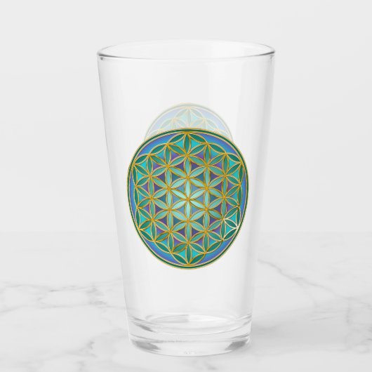 BLUME von LIFE - Sacred Geometrie Design 1 Glas (Vorderseite)