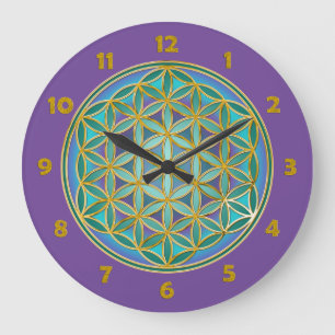 BLUME von LIFE - Sacred Geometrie Design 1 Große Wanduhr