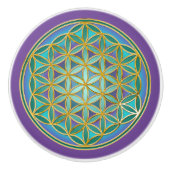 BLUME von LIFE - Sacred Geometrie Design 1 Keramikknauf (Vorderseite)