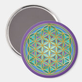 BLUME von LIFE - Sacred Geometrie Design 1 Magnet (Vorderseite/Rückseite)