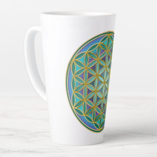 BLUME von LIFE - Sacred Geometrie Design 1 Milchtasse (Linke Ecke)