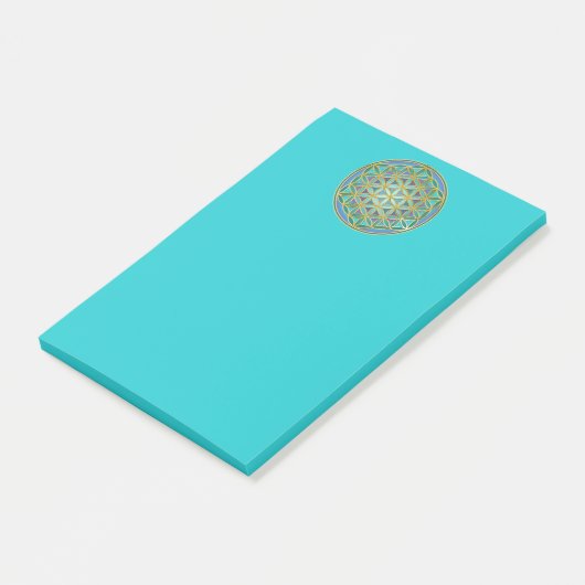 BLUME von LIFE - Sacred Geometrie Design 1 Post-it Klebezettel (angewinkelt)