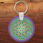 BLUME von LIFE - Sacred Geometrie Design 1 Schlüsselanhänger (Vorderseite)