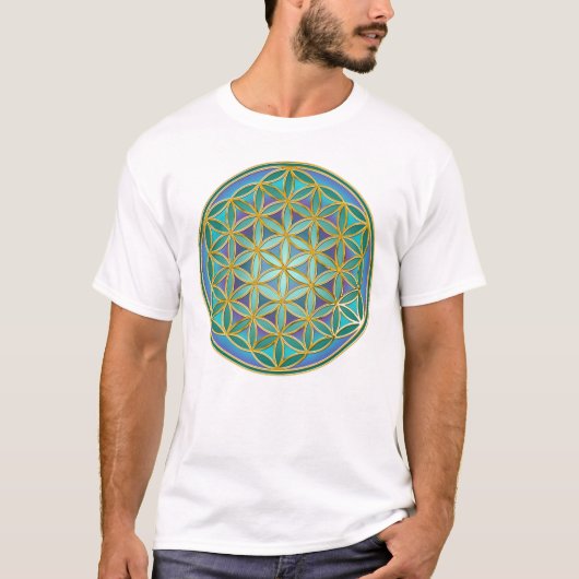 BLUME von LIFE - Sacred Geometrie Design 1 T-Shirt (Vorderseite)