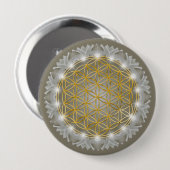 BLUME von LIFE - Sacred Geometrie Light 1 Button (Vorne & Hinten)
