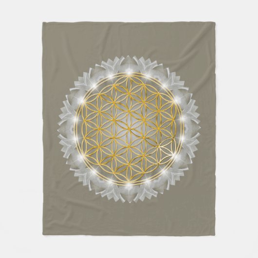 BLUME von LIFE - Sacred Geometrie Light 1 Fleecedecke (Vorderseite)