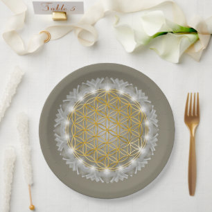 BLUME von LIFE - Sacred Geometrie Light 1 Pappteller