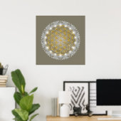 BLUME von LIFE - Sacred Geometrie Light 1 Poster (Heimbüro)