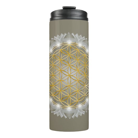 BLUME von LIFE - Sacred Geometrie Light 1 Thermosbecher (Vorderseite)