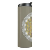 BLUME von LIFE - Sacred Geometrie Light 1 Thermosbecher (Nach links gedreht)