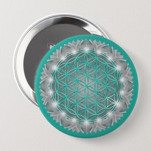 BLUME von LIFE - Sacred Geometrie Light 2 Button (Vorne & Hinten)
