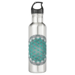BLUME von LIFE - Sacred Geometrie Light 2 Edelstahlflasche