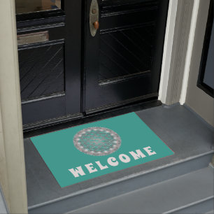 BLUME von LIFE - Sacred Geometrie Light 2 Fußmatte