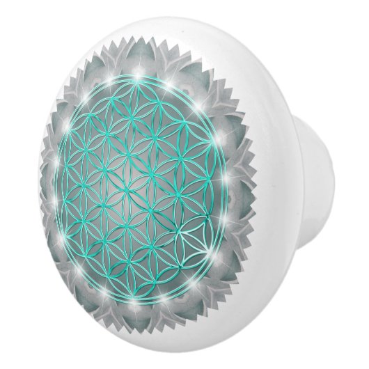 BLUME von LIFE - Sacred Geometrie Light 2 Keramikknauf (Rechts)