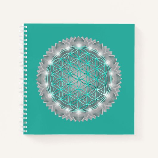 BLUME von LIFE - Sacred Geometrie Light 2 Notizblock (Vorderseite)