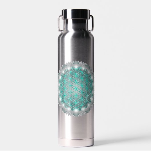 BLUME von LIFE - Sacred Geometrie Light 2 Trinkflasche (Vorne)