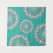 BLUME von LIFE - Sacred Geometrie Light 2 Wandteppich (Vorderseite (Horizontal))