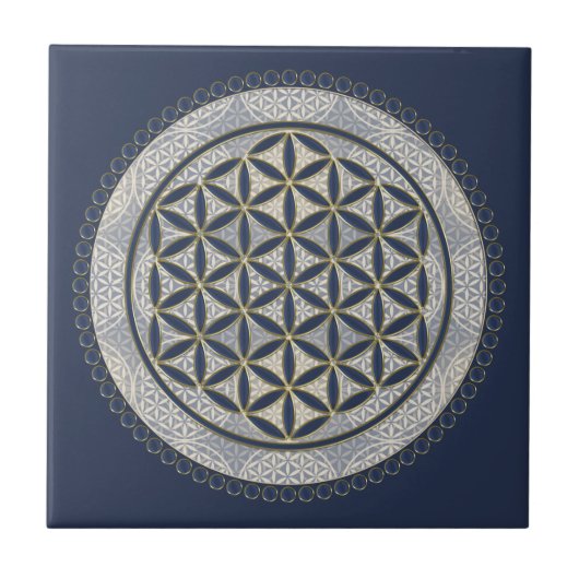 BLUME von LIFE - Symbol "Sacred Geometrie" Art. 1 Fliese (Vorderseite)