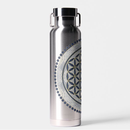 BLUME von LIFE - Symbol "Sacred Geometrie" Art. 1 Trinkflasche (Vorne)