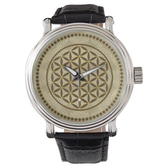 BLUME von LIFE - Symbol "Sacred Geometrie" Art. 2 Armbanduhr (Vorderseite)
