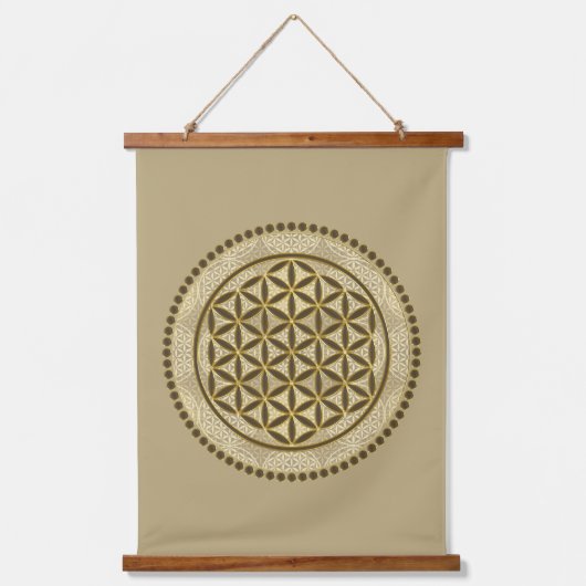 BLUME von LIFE - Symbol "Sacred Geometrie" Art. 2 Wandteppich Mit Holzrahmen (Vorderseite)