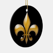 Blume von Lis Black and Gold Christmas Keramik Ornament (Rechts)