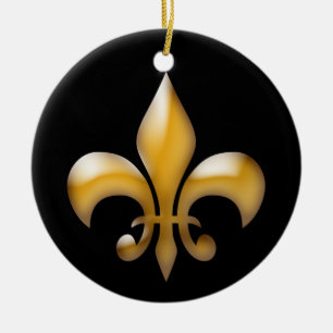 Blume von Lis Black and Gold Christmas Keramik Ornament