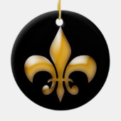 Blume von Lis Black and Gold Christmas Keramik Ornament (Hinten)