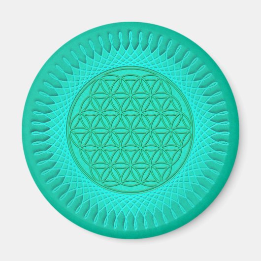 Blume von Live - Sonne - nahtloses Muster 2 Magnet (Vorne)