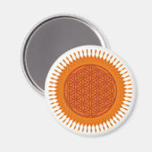 Blume von Live / sonniges Design Magnet (Vorderseite/Rückseite)