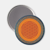 Blume von Live / sonniges Design Magnet (Vorderseite/Rückseite)