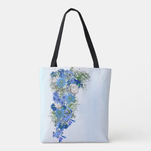 Blume von Mais und Weißrosen Tasche (Rückseite)